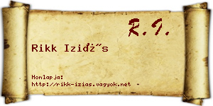 Rikk Iziás névjegykártya